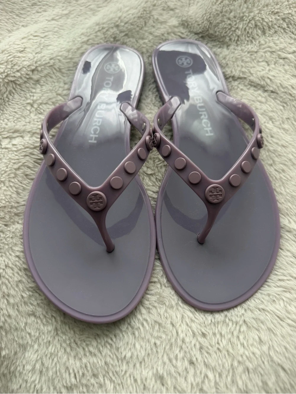 Tory Burch Women's Studded Jelly Thongs Sandals Flats Size 7